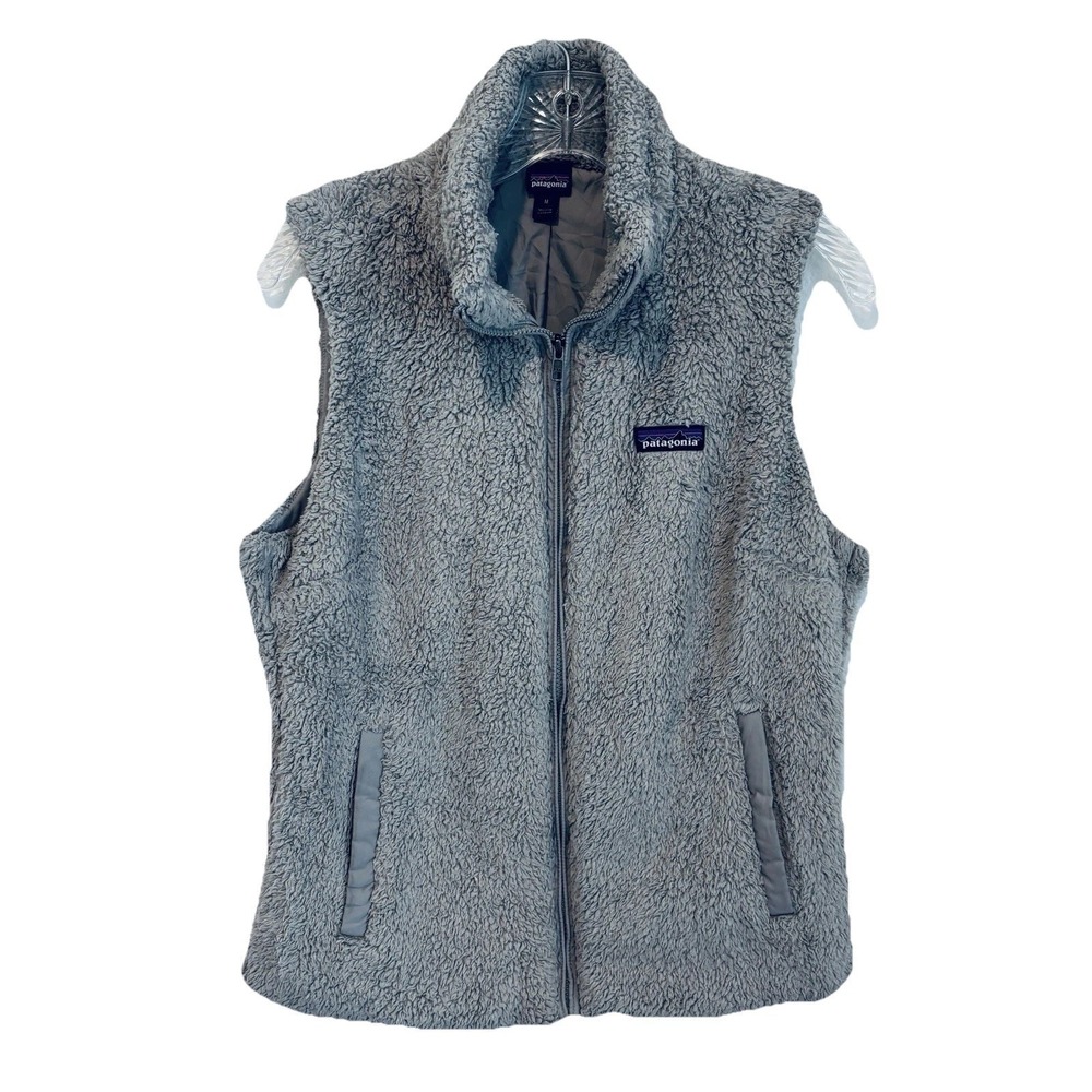 Patagonia Los Gatos Fleece Vest Women M Gray Full Zip High Pile Pockets